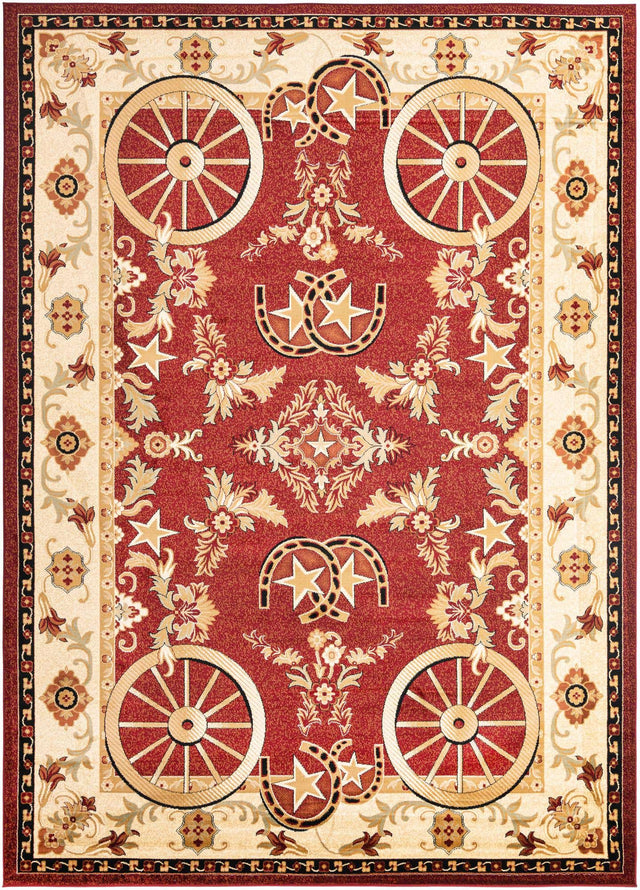 Red 10' x 14' 1 Pioneer Rectangle Area Rug
