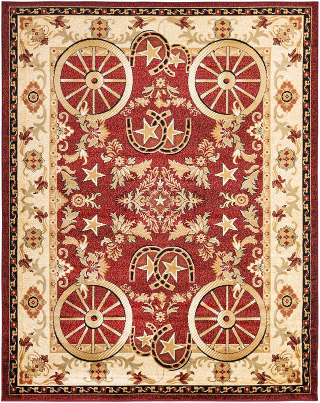 Red 7' 10 x 10' Pioneer Rectangle Area Rug