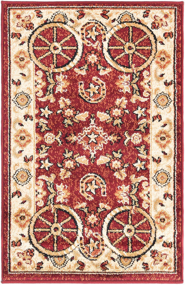 Red 2' x 3' 1 Pioneer Rectangle Area Rug