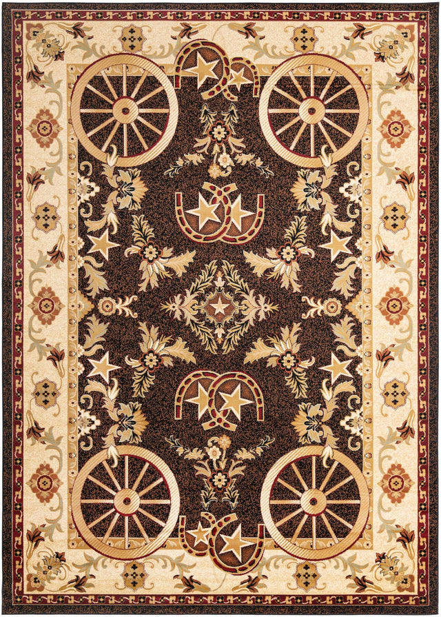 Black 10' x 14' 1 Pioneer Rectangle Area Rug Classic Southwestern Motif Durable Stain Resistant Easy Clean Carpet for Traditional Interior Decor for Sale at Rug Engine