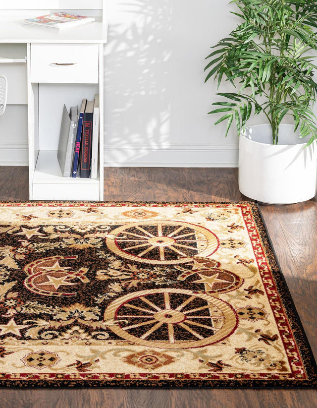 Black 10' x 14' 1 Pioneer Rectangle Area Rug Classic Southwestern Motif Durable Stain Resistant Easy Clean Carpet for Traditional Interior Decor for Sale at Rug Engine