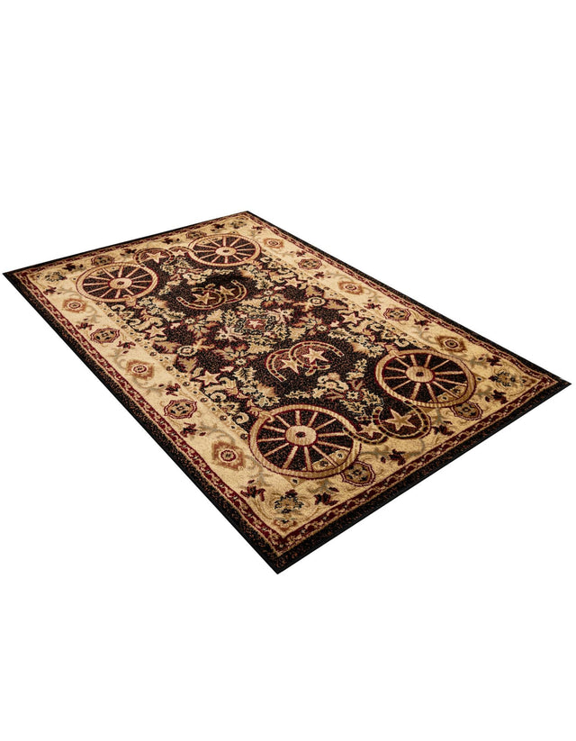 Black 4' 1 x 6' 1 Pioneer Rectangle Area Rug Classic Southwestern Motif Durable Stain Resistant Easy Clean Carpet for Traditional Interior Decor for Sale at Rug Engine
