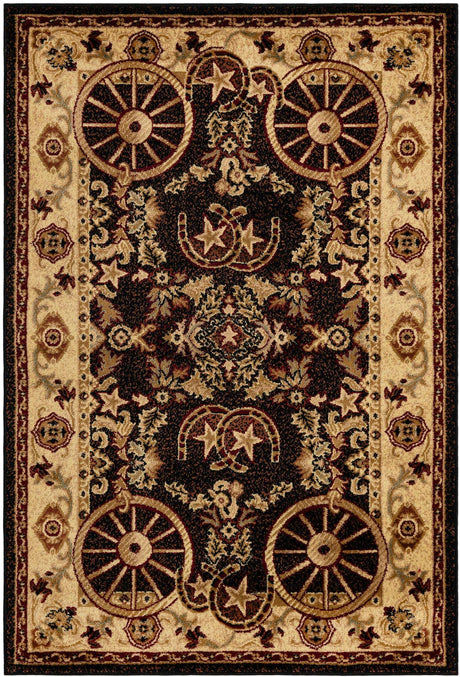 Black 4' 1 x 6' 1 Pioneer Rectangle Area Rug