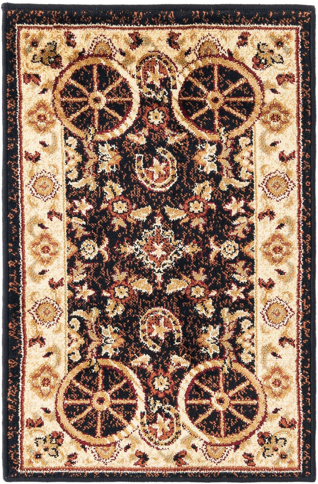 Black 2' x 3' 1 Pioneer Rectangle Area Rug Classic Southwestern Motif Durable Stain Resistant Easy Clean Carpet for Traditional Interior Decor for Sale at Rug Engine