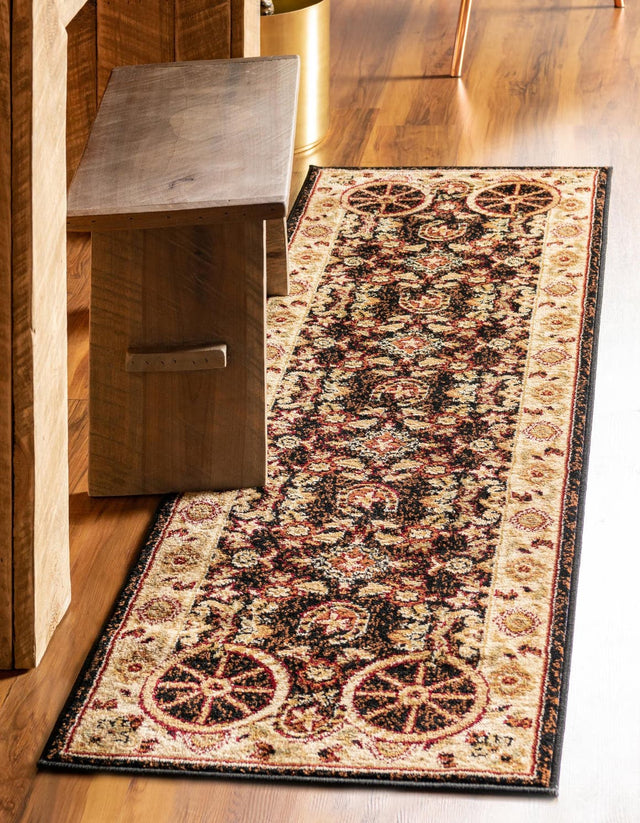 Black 2' x 10' Pioneer Runner Area Rug Classic Southwestern Motif Durable Stain Resistant Easy Clean Carpet for Traditional Interior Decor for Sale at Rug Engine