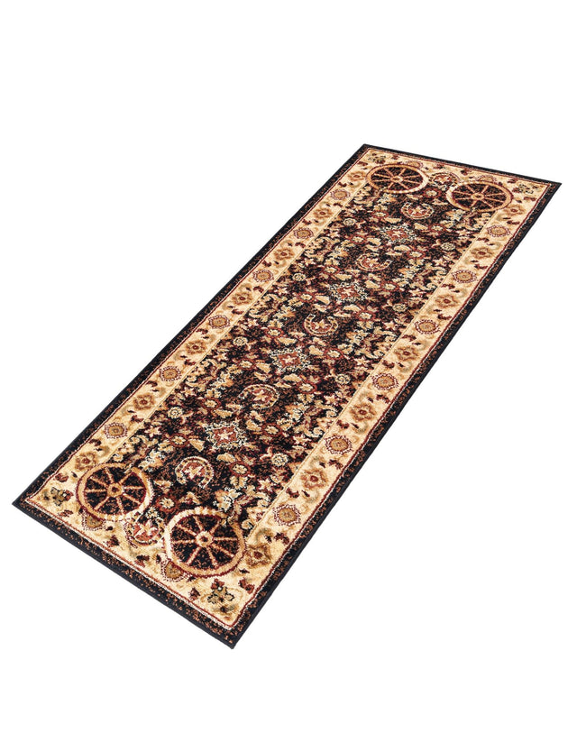 Black 2' x 6' 1 Pioneer Runner Area Rug Classic Southwestern Motif Durable Stain Resistant Easy Clean Carpet for Traditional Interior Decor for Sale at Rug Engine
