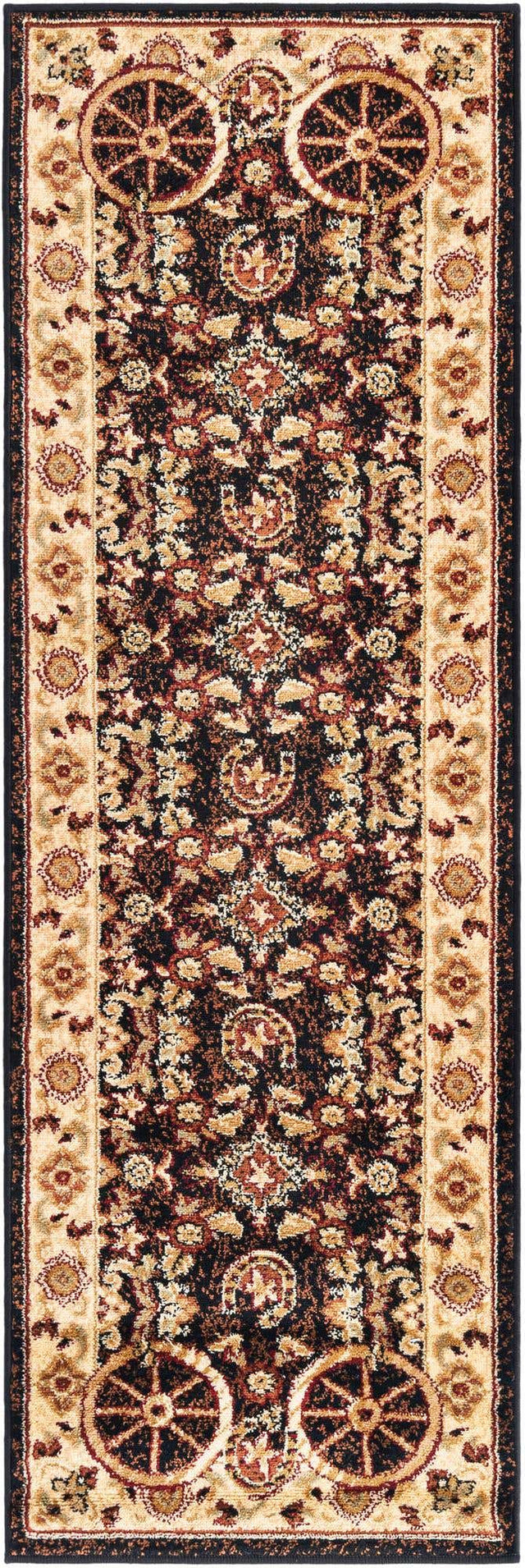 Black 2' x 6' 1 Pioneer Runner Area Rug Classic Southwestern Motif Durable Stain Resistant Easy Clean Carpet for Traditional Interior Decor for Sale at Rug Engine