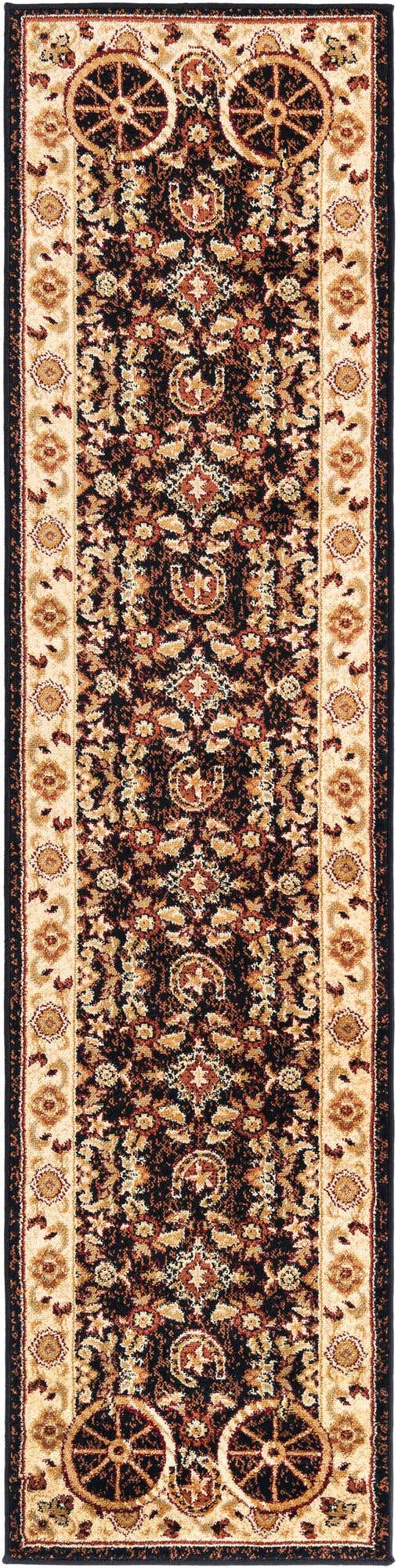 Black 2' x 8' Pioneer Runner Area Rug Classic Southwestern Motif Durable Stain Resistant Easy Clean Carpet for Traditional Interior Decor for Sale at Rug Engine