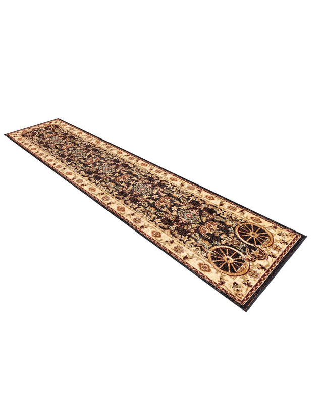 Black 2' 11 x 12' Pioneer Runner Area Rug Classic Southwestern Motif Durable Stain Resistant Easy Clean Carpet for Traditional Interior Decor for Sale at Rug Engine