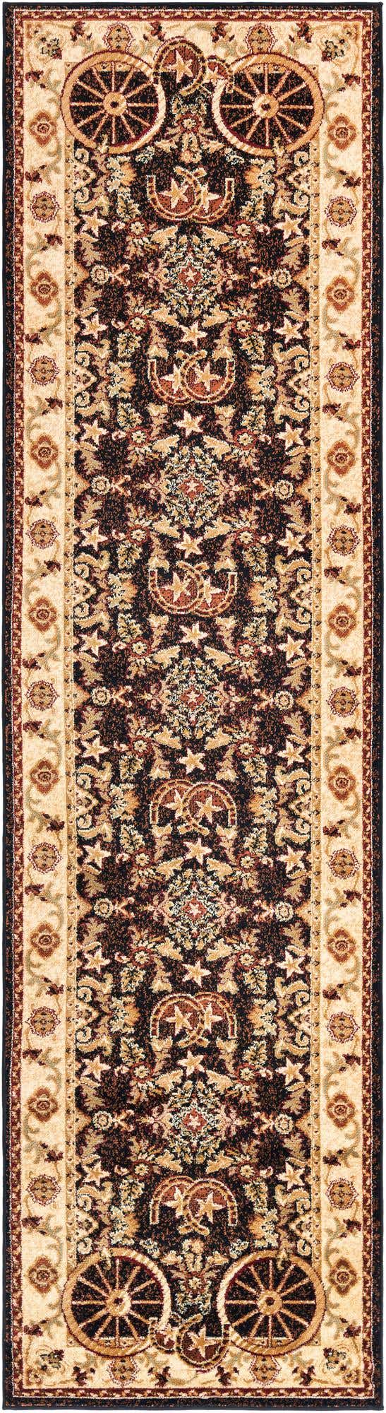 Black 2' 11 x 12' Pioneer Runner Area Rug Classic Southwestern Motif Durable Stain Resistant Easy Clean Carpet for Traditional Interior Decor for Sale at Rug Engine