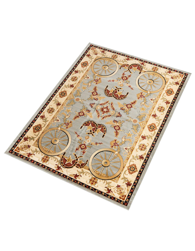 Blue 10' x 14' 1 Pioneer Rectangle Area Rug Classic Southwestern Motif Durable Stain Resistant Easy Clean Carpet for Traditional Interior Decor for Sale at Rug Engine