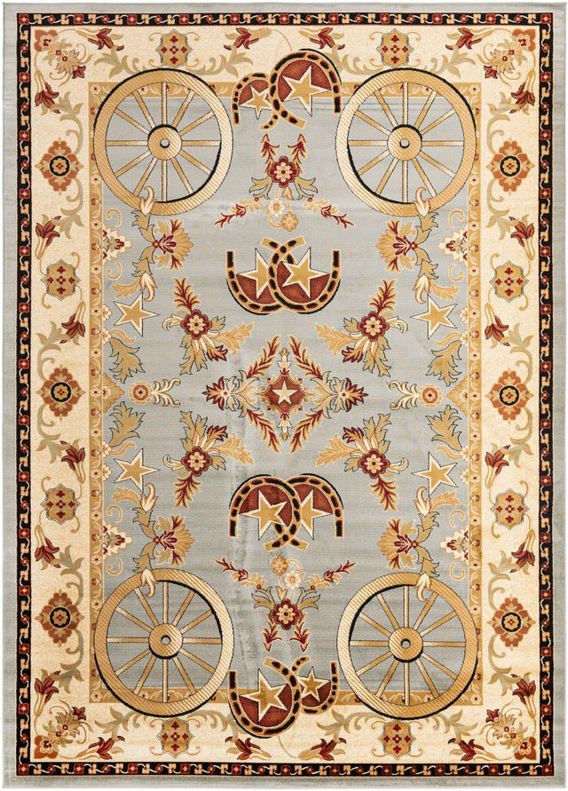 Blue 10' x 14' 1 Pioneer Rectangle Area Rug Classic Southwestern Motif Durable Stain Resistant Easy Clean Carpet for Traditional Interior Decor for Sale at Rug Engine