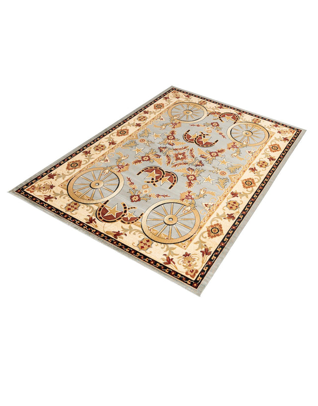 Blue 9' x 12' Pioneer Rectangle Area Rug Classic Southwestern Motif Durable Stain Resistant Easy Clean Carpet for Traditional Interior Decor for Sale at Rug Engine