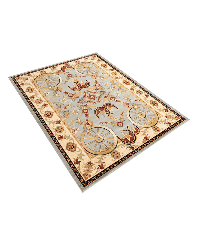 Blue 9' x 12' Pioneer Rectangle Area Rug Classic Southwestern Motif Durable Stain Resistant Easy Clean Carpet for Traditional Interior Decor for Sale at Rug Engine