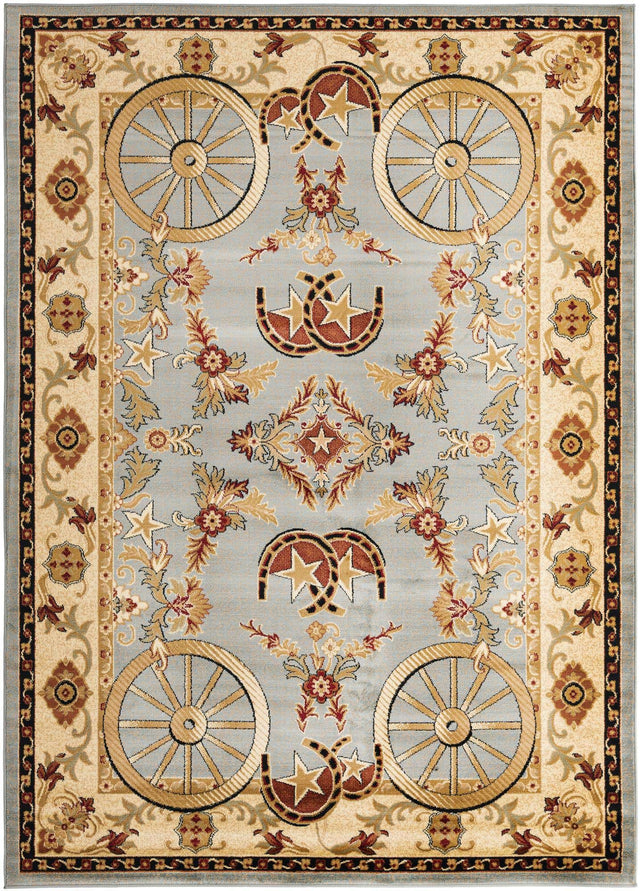 Blue 7' 1 x 10' Pioneer Rectangle Area Rug Classic Southwestern Motif Durable Stain Resistant Easy Clean Carpet for Traditional Interior Decor for Sale at Rug Engine