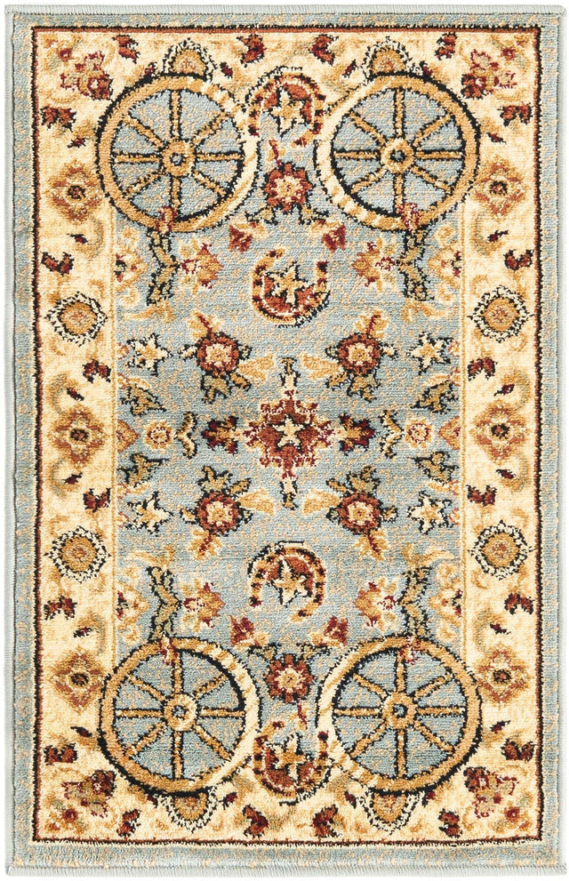 Blue 2' x 3' 1 Pioneer Rectangle Area Rug Classic Southwestern Motif Durable Stain Resistant Easy Clean Carpet for Traditional Interior Decor for Sale at Rug Engine
