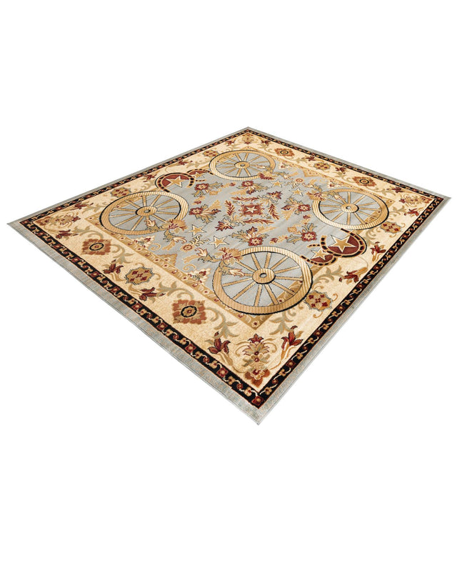 Blue 7' 10 x 7' 10 Pioneer Square Area Rug Classic Southwestern Motif Durable Stain Resistant Easy Clean Carpet for Traditional Interior Decor for Sale at Rug Engine