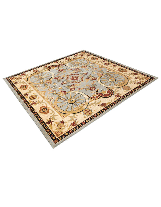 Blue 7' 10 x 7' 10 Pioneer Square Area Rug Classic Southwestern Motif Durable Stain Resistant Easy Clean Carpet for Traditional Interior Decor for Sale at Rug Engine