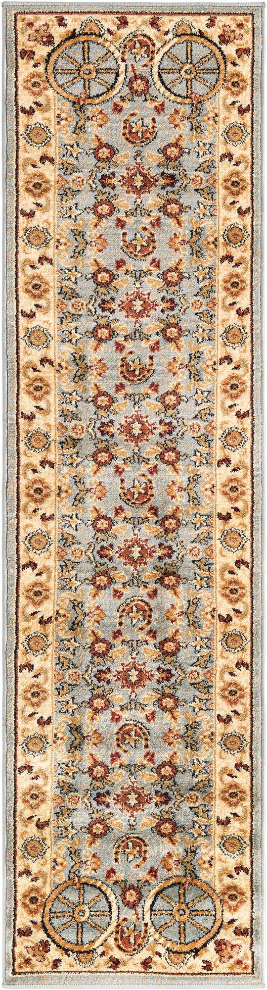 Blue 2' x 8' Pioneer Runner Area Rug Classic Southwestern Motif Durable Stain Resistant Easy Clean Carpet for Traditional Interior Decor for Sale at Rug Engine