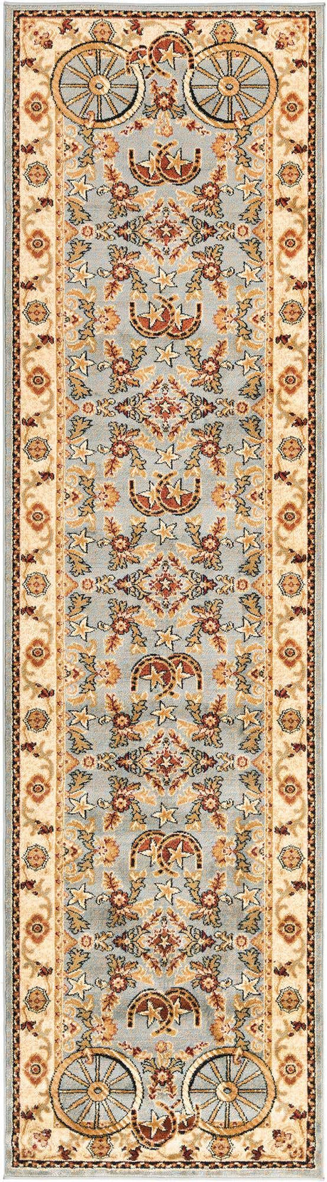 Blue 2' 11 x 12' Pioneer Runner Area Rug