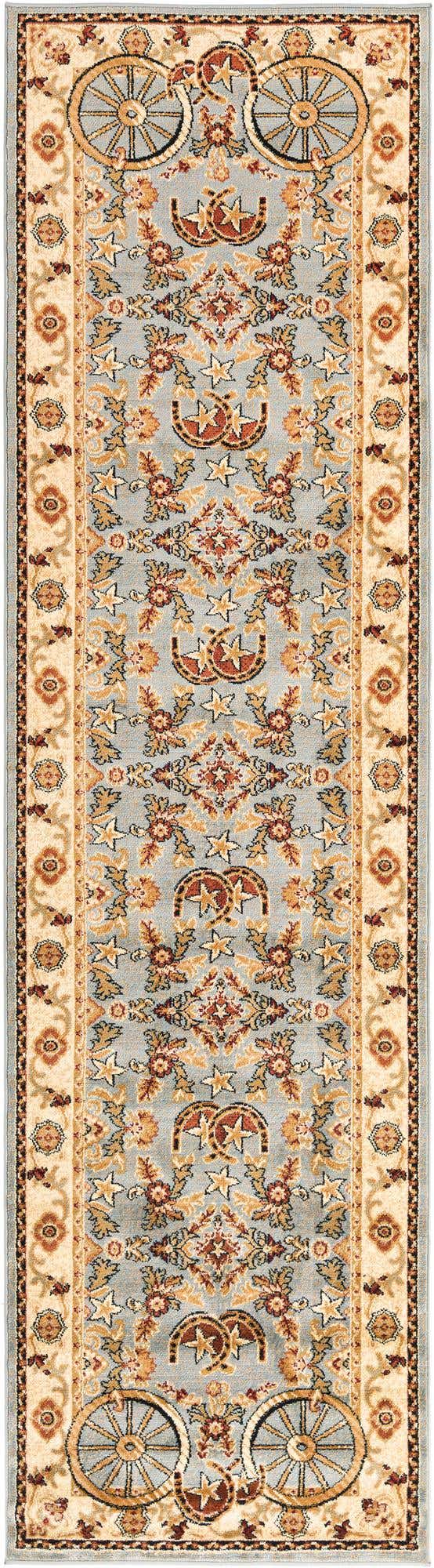 Blue 2' 11 x 12' Pioneer Runner Area Rug Classic Southwestern Motif Durable Stain Resistant Easy Clean Carpet for Traditional Interior Decor for Sale at Rug Engine