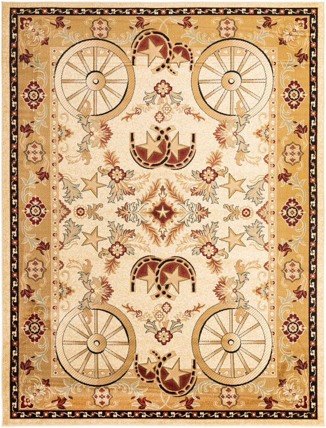 Ivory 9' x 12' Pioneer Rectangle Area Rug
