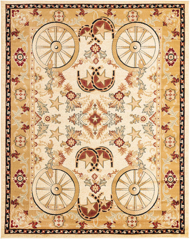 Ivory 7' 10 x 10' Pioneer Rectangle Area Rug