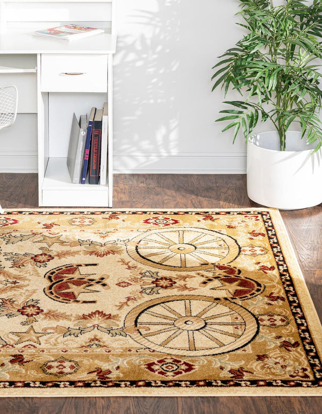 Ivory 2' x 3' 1 Pioneer Rectangle Area Rug