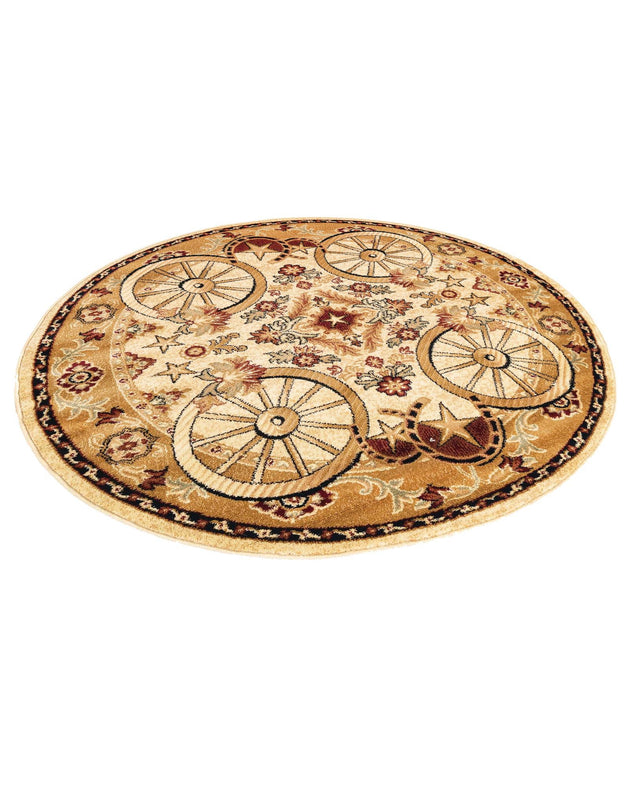 Ivory 7' 10 x 7' 10 Pioneer Round Area Rug