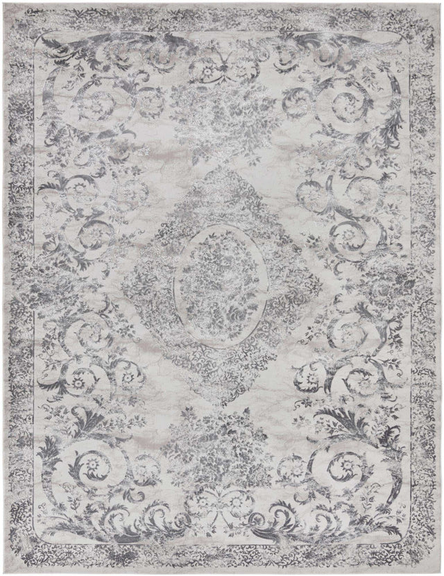 Gray 9' x 12' Finsbury Rectangle Area Rug 60% Polypropylene & 40% Polyester Contemporary Carpet for Living Rooms, Dining, Offices for Sale at Rug Engine