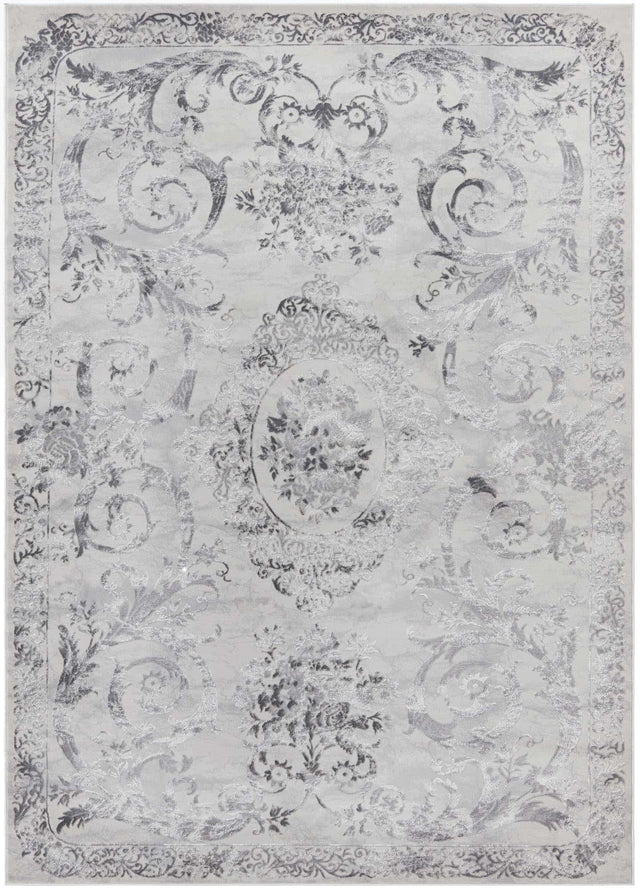 Gray 7' x 10' Finsbury Rectangle Area Rug 60% Polypropylene & 40% Polyester Contemporary Carpet for Living Rooms, Dining, Offices for Sale at Rug Engine