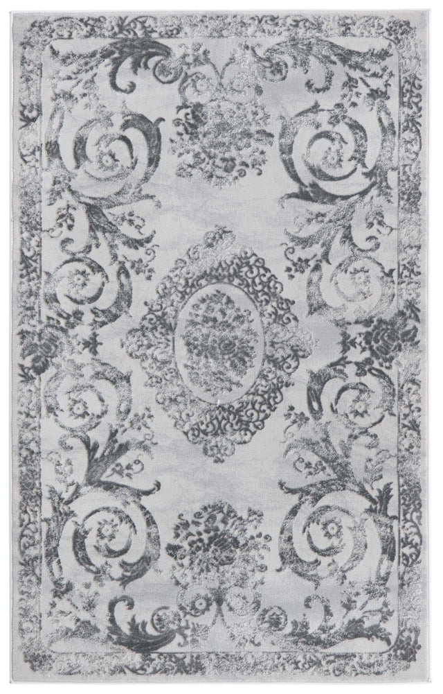 Gray 3' 3 x 5' 3 Finsbury Rectangle Area Rug 60% Polypropylene & 40% Polyester Contemporary Carpet for Living Rooms, Dining, Offices for Sale at Rug Engine