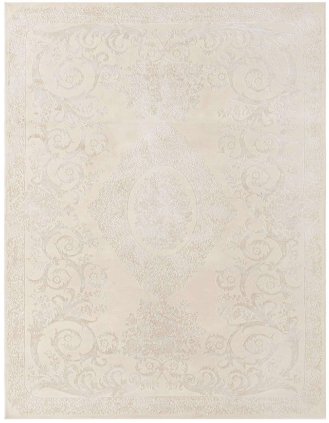 Ivory 9' x 12' Finsbury Rectangle Area Rug 60% Polypropylene & 40% Polyester Contemporary Carpet for Living Rooms, Dining, Offices for Sale at Rug Engine