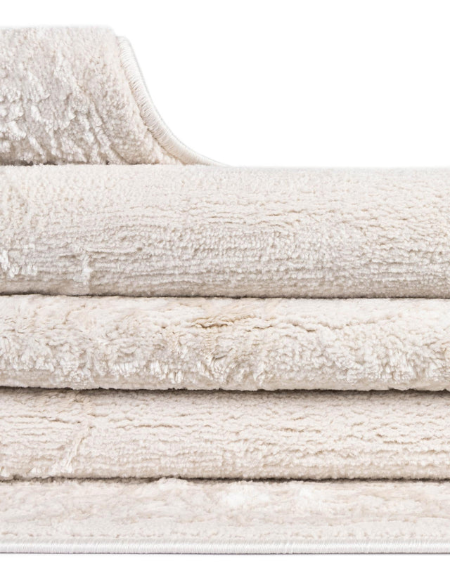 Ivory 5' 3 x 5' 3 Finsbury Octagon Area Rug 60% Polypropylene & 40% Polyester Contemporary Carpet for Living Rooms, Dining, Offices for Sale at Rug Engine