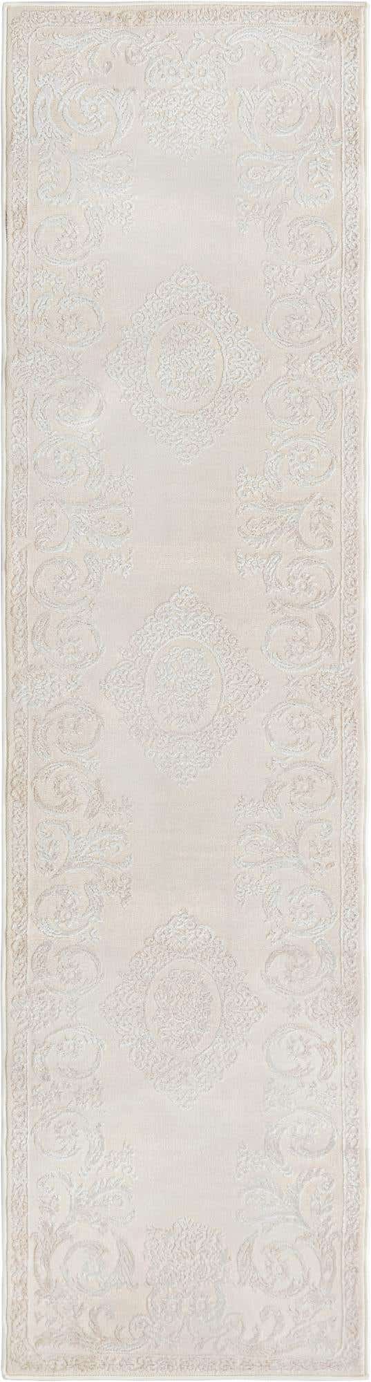 Ivory 2' x 8' Finsbury Runner Area Rug 60% Polypropylene & 40% Polyester Contemporary Carpet for Living Rooms, Dining, Offices for Sale at Rug Engine