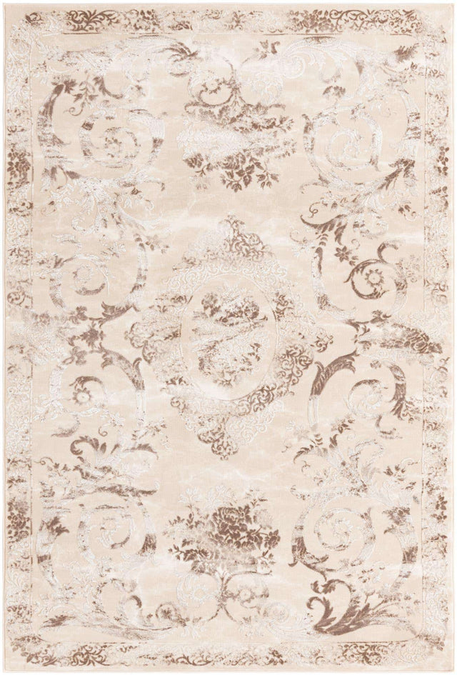Beige 5' 3 x 8' Finsbury Rectangle Area Rug 60% Polypropylene & 40% Polyester Contemporary Carpet for Living Rooms, Dining, Offices for Sale at Rug Engine