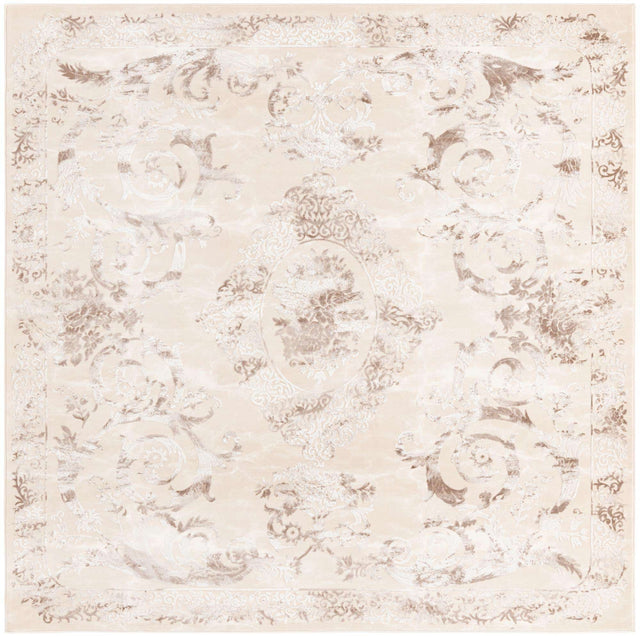 Beige 7' 10 x 7' 10 Finsbury Square Area Rug 60% Polypropylene & 40% Polyester Contemporary Carpet for Living Rooms, Dining, Offices for Sale at Rug Engine