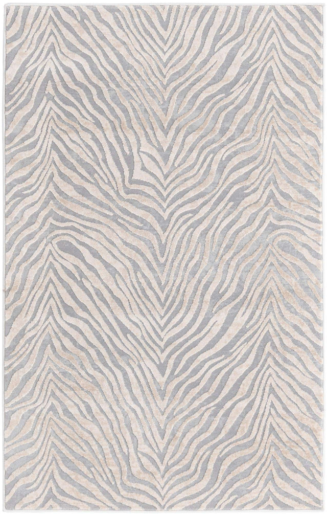 Gray and Ivory 3' 3 x 5' 3 Finsbury Rectangle Area Rug 60% Polypropylene & 40% Polyester Contemporary Carpet for Living Rooms, Dining, Offices for Sale at Rug Engine