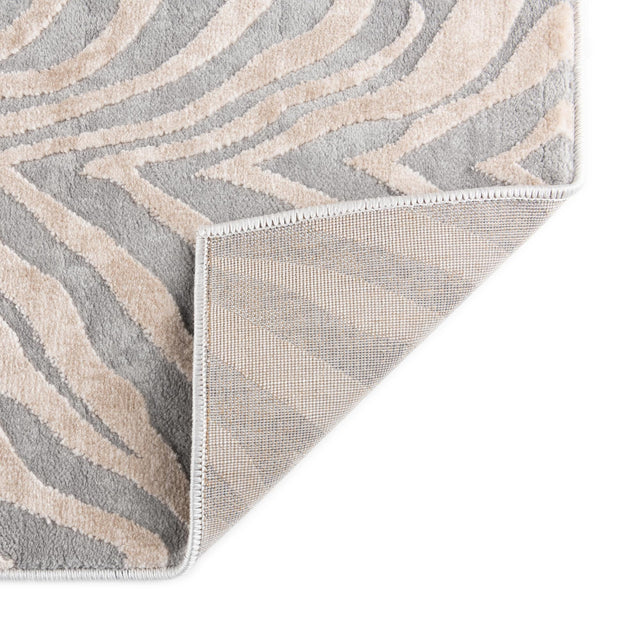 Gray and Ivory 5' 3 x 5' 3 Finsbury Octagon Area Rug 60% Polypropylene & 40% Polyester Contemporary Carpet for Living Rooms, Dining, Offices for Sale at Rug Engine