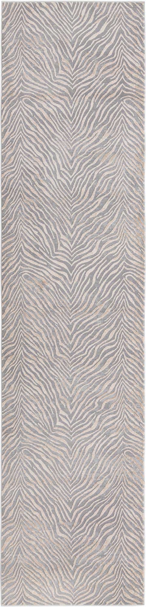 Gray and Ivory 2' 7 x 12' Finsbury Runner Area Rug 60% Polypropylene & 40% Polyester Contemporary Carpet for Living Rooms, Dining, Offices for Sale at Rug Engine