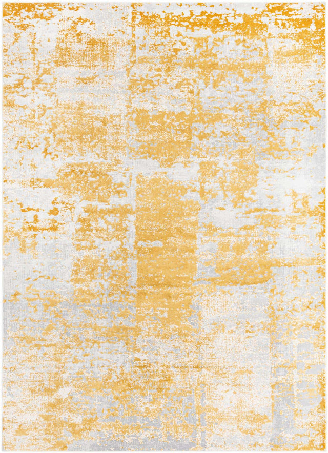 Yellow 7' x 10' Finsbury Rectangle Area Rug 60% Polypropylene & 40% Polyester Contemporary Carpet for Living Rooms, Dining, Offices for Sale at Rug Engine