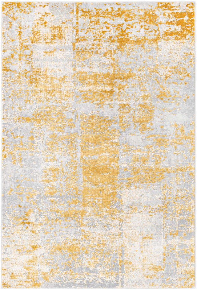 Yellow 4' x 6' Finsbury Rectangle Area Rug 60% Polypropylene & 40% Polyester Contemporary Carpet for Living Rooms, Dining, Offices for Sale at Rug Engine