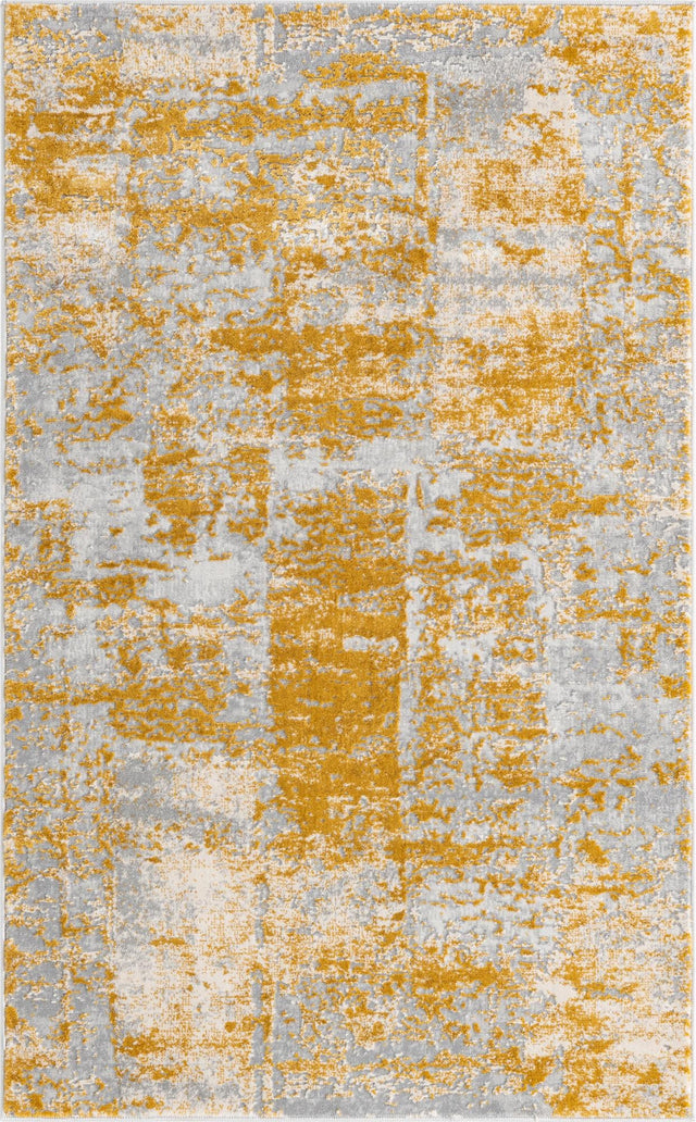 Yellow 3' 3 x 5' 3 Finsbury Rectangle Area Rug 60% Polypropylene & 40% Polyester Contemporary Carpet for Living Rooms, Dining, Offices for Sale at Rug Engine