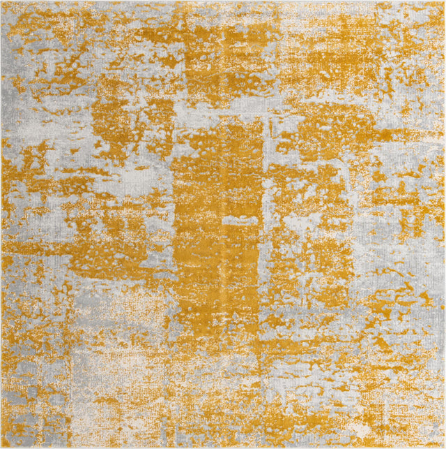 Yellow 7' 10 x 7' 10 Finsbury Square Area Rug 60% Polypropylene & 40% Polyester Contemporary Carpet for Living Rooms, Dining, Offices for Sale at Rug Engine