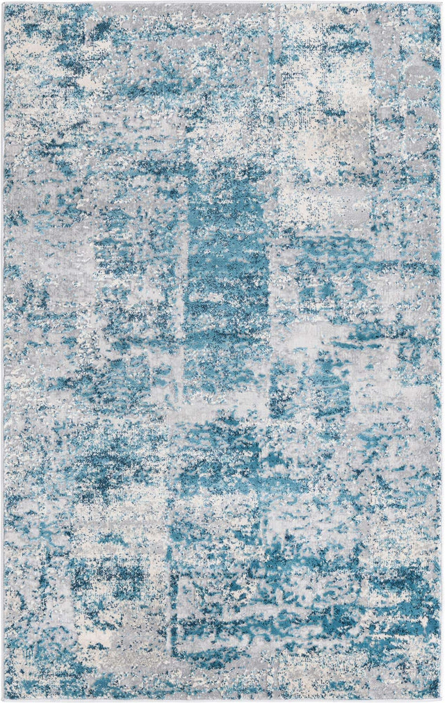 Blue 3' 3 x 5' 3 Finsbury Rectangle Area Rug 60% Polypropylene & 40% Polyester Contemporary Carpet for Living Rooms, Dining, Offices for Sale at Rug Engine