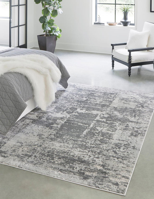 Gray 5' 3 x 8' Finsbury Rectangle Area Rug 60% Polypropylene & 40% Polyester Contemporary Carpet for Living Rooms, Dining, Offices for Sale at Rug Engine