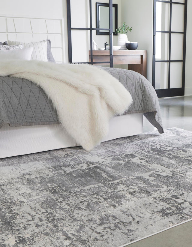 Gray 4' x 6' Finsbury Rectangle Area Rug 60% Polypropylene & 40% Polyester Contemporary Carpet for Living Rooms, Dining, Offices for Sale at Rug Engine