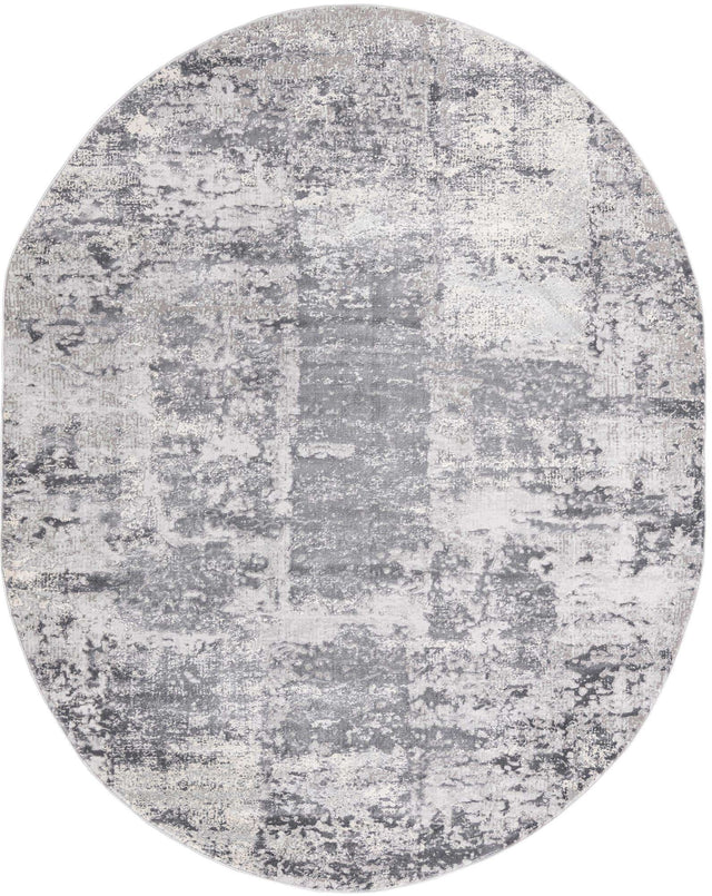 Gray 7' 10 x 10' Finsbury Oval Area Rug 60% Polypropylene & 40% Polyester Contemporary Carpet for Living Rooms, Dining, Offices for Sale at Rug Engine