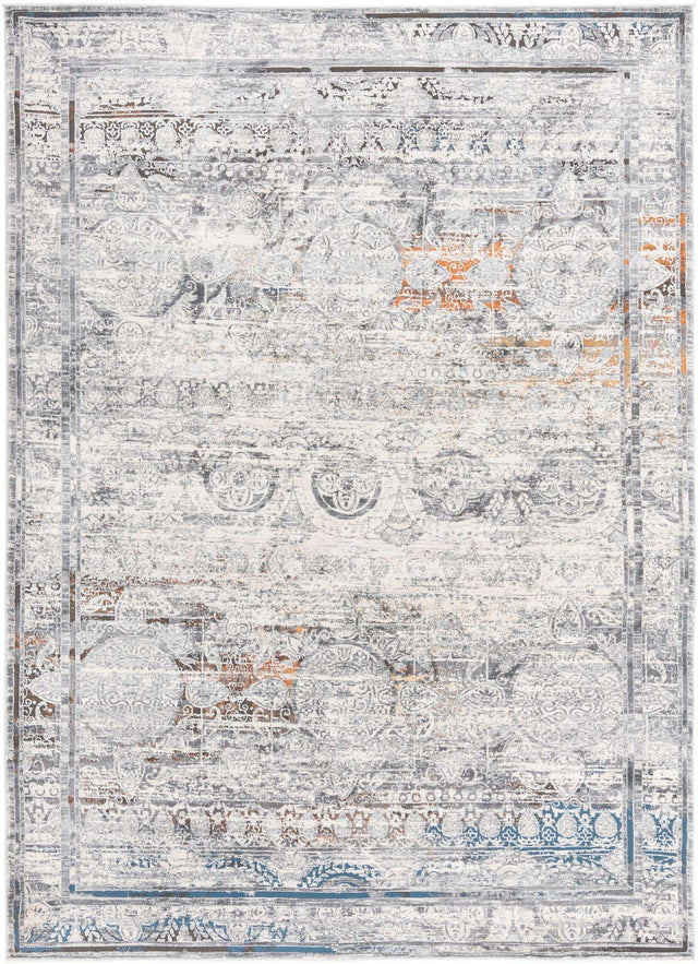 Multicolor 7' x 10' Finsbury Rectangle Area Rug 60% Polypropylene & 40% Polyester Contemporary Carpet for Living Rooms, Dining, Offices for Sale at Rug Engine