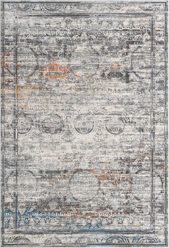 Multicolor 6' x 9' Finsbury Rectangle Area Rug 60% Polypropylene & 40% Polyester Contemporary Carpet for Living Rooms, Dining, Offices for Sale at Rug Engine